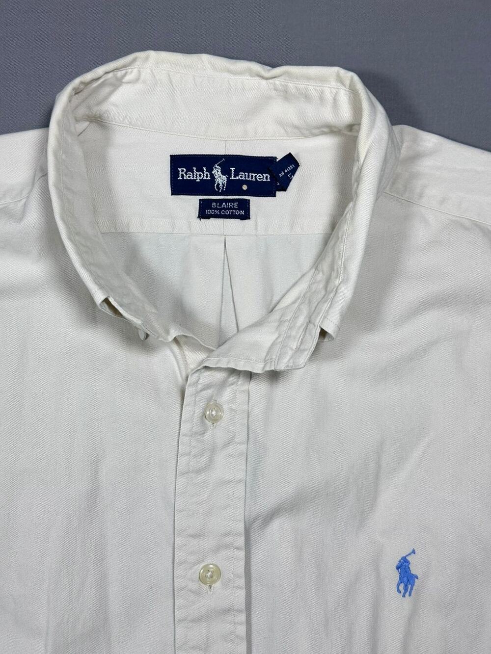 Vintage Polo Ralph Lauren cream Oxford Short Sleeve Shirt Classic Fit Size XXL